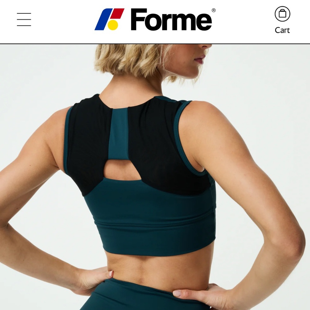Women's Teal and Black Sports Bra